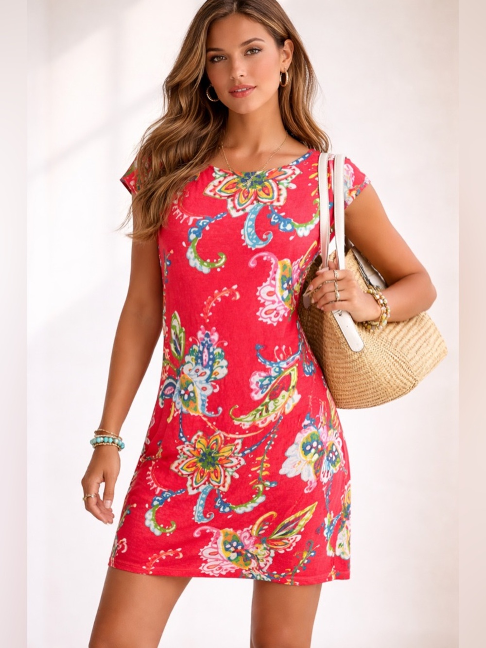 Lauren Ralph Lauren Vibrant Multicolor Floral Dress Size Medium